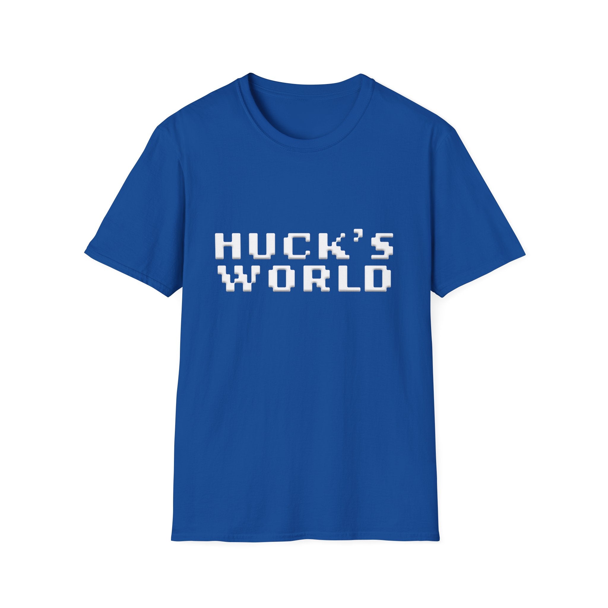 Adult Unisex Huck's World - Pixel Font Softstyle T-Shirt