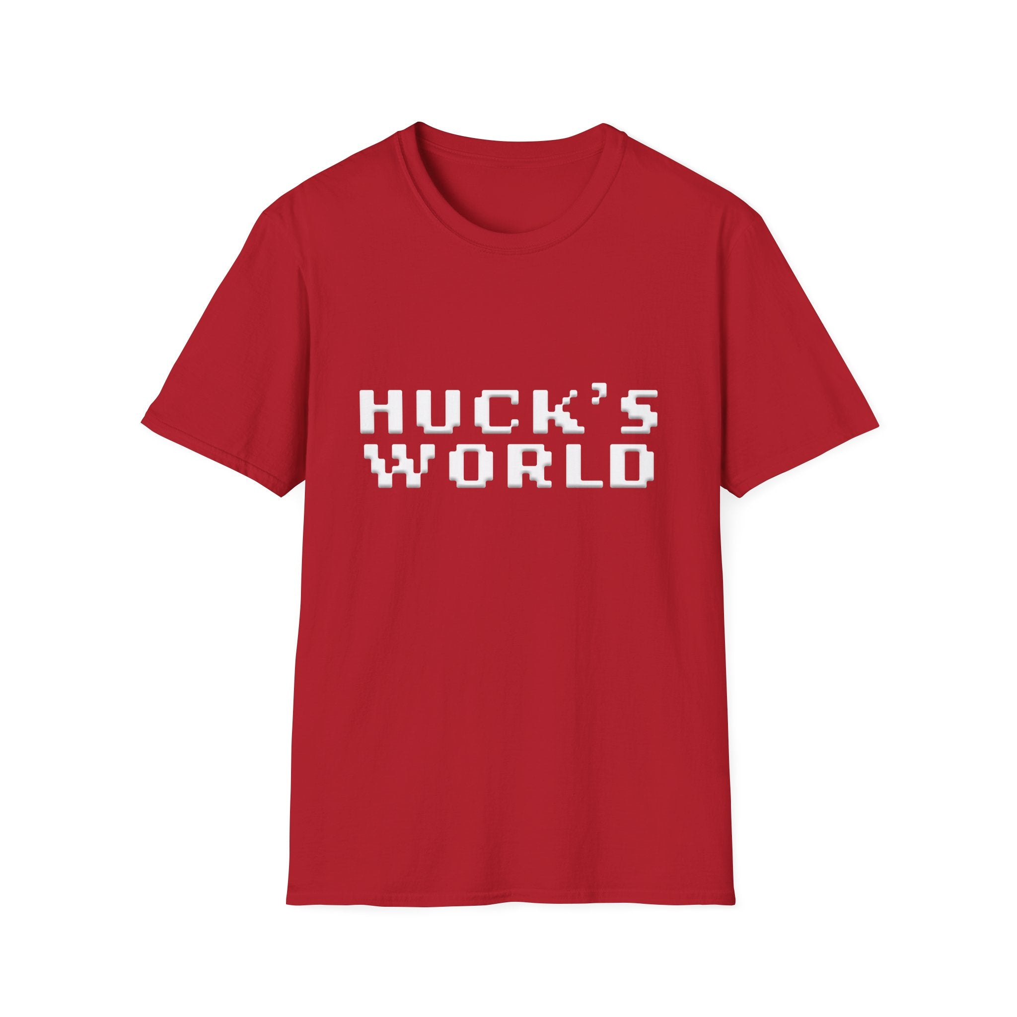 Adult Unisex Huck's World - Pixel Font Softstyle T-Shirt