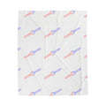 Huck's World Velveteen Plush Blanket — Red & Blue Logo Throw