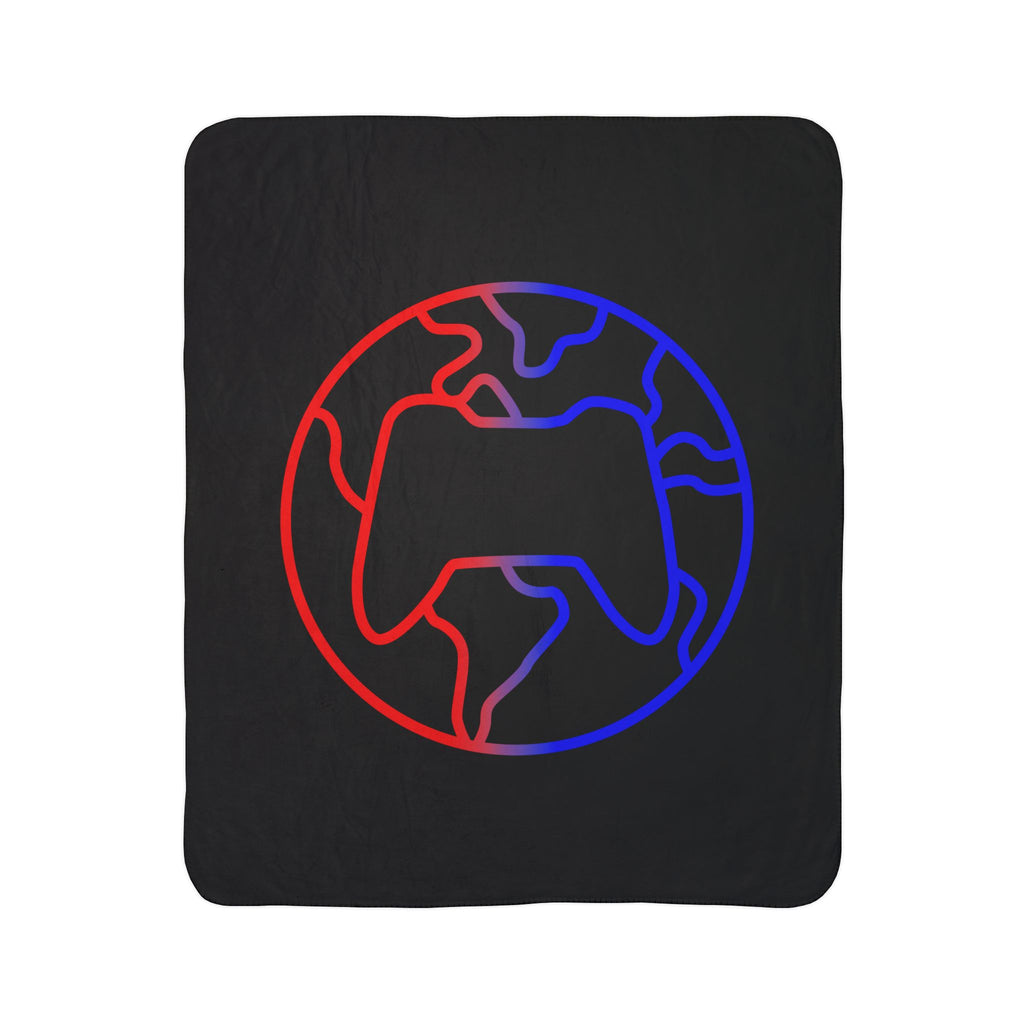 Huck's World Sherpa Blanket — Globe Logo