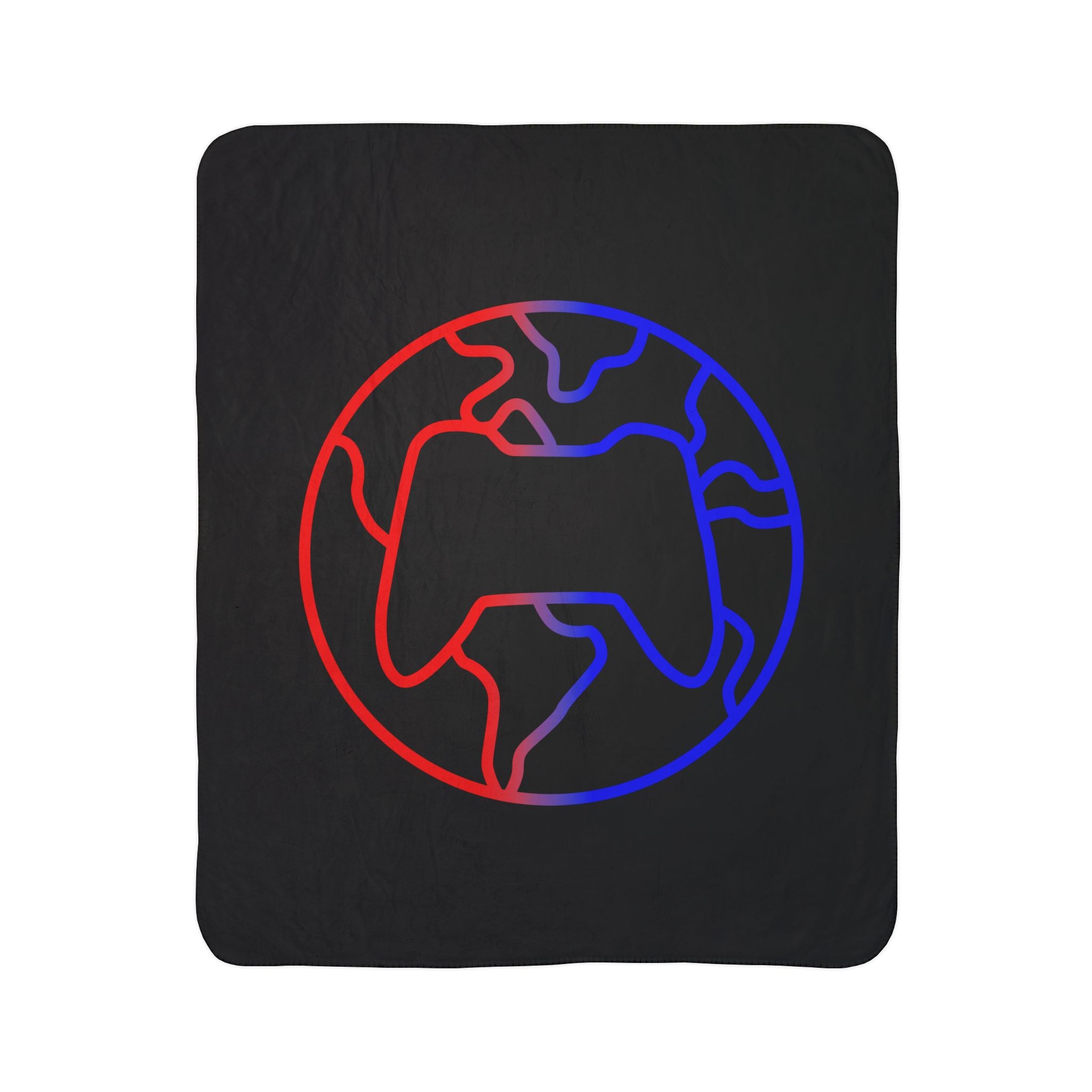 Huck's World Sherpa Blanket — Globe Logo