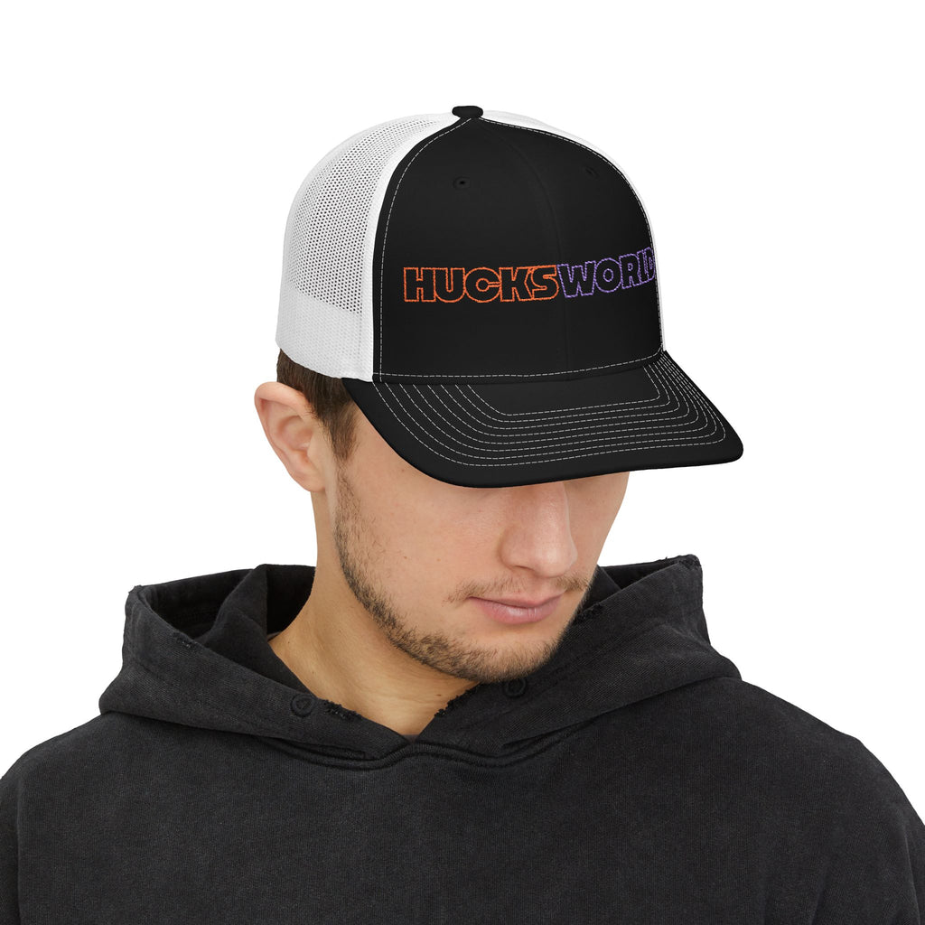 Huck's World Embroidered Trucker Cap