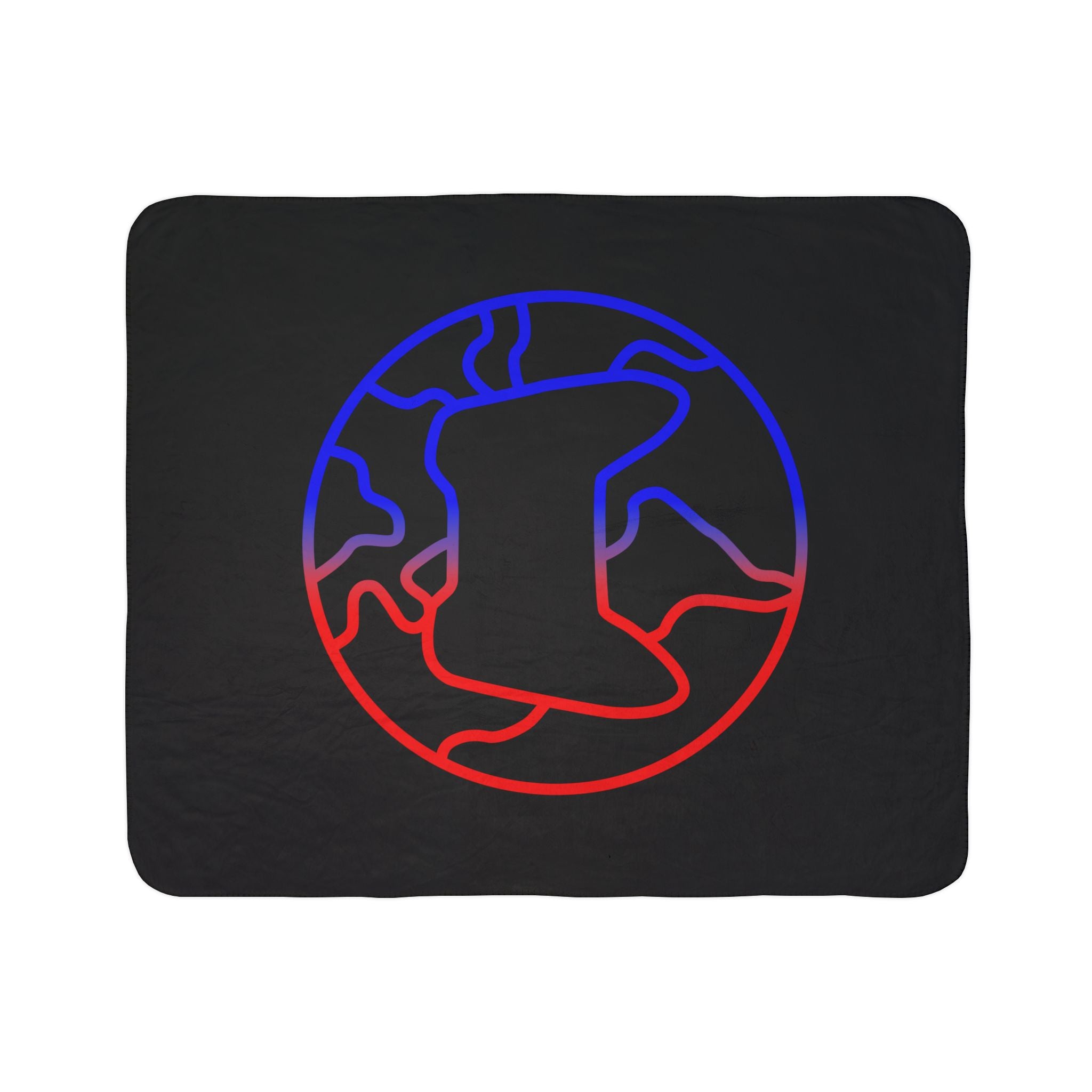 Huck's World Sherpa Blanket — Globe Logo